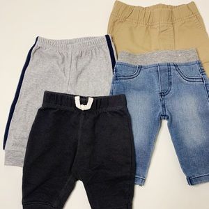0-3M Boys Pants 4pc. Bundle
